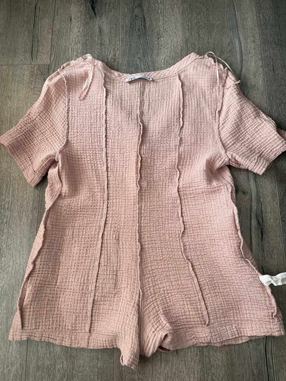 Zara Dusty Pink  Button-Front Romper - Picture 11 of 12